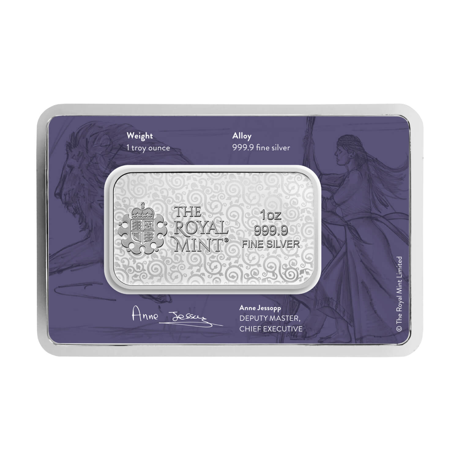 Una and the Lion 1oz Silver Bullion Minted Bar | The Royal Mint