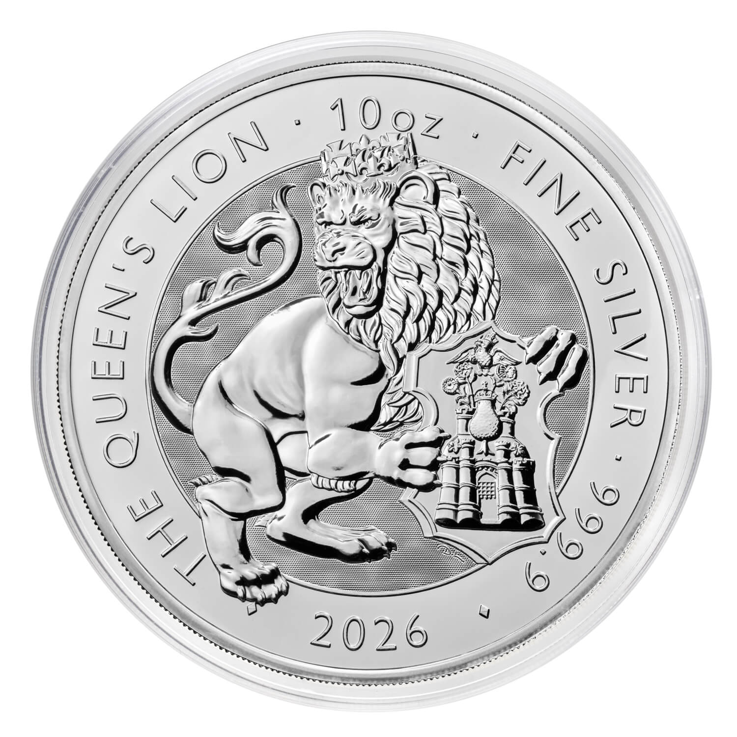 The Royal Tudor Beasts 2026 Queens Lion 10oz Silver Bullion Coin - 2025 Royal Mint Release