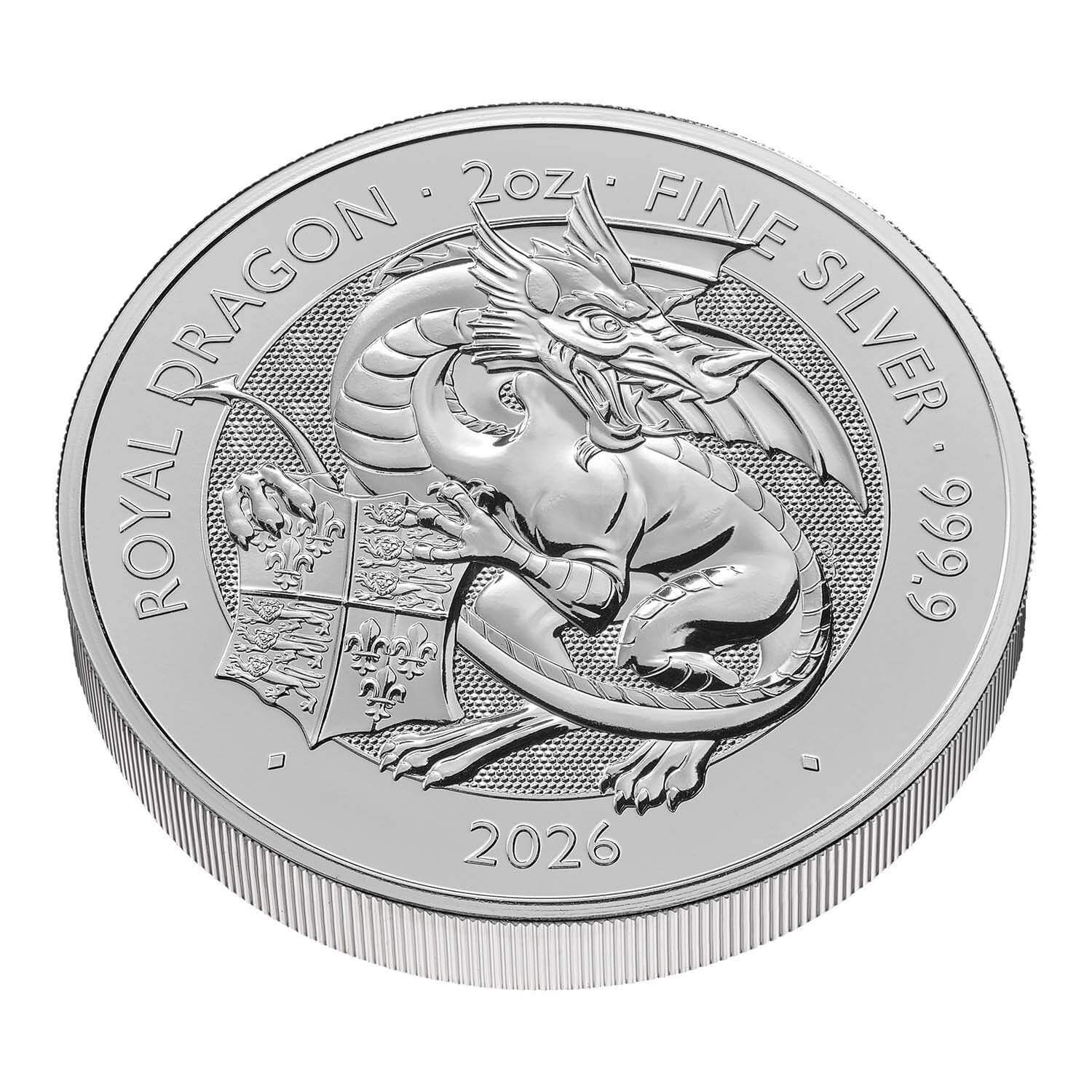 The Royal Tudor Beasts 2026 Royal Dragon 2oz Silver Bullion Coin