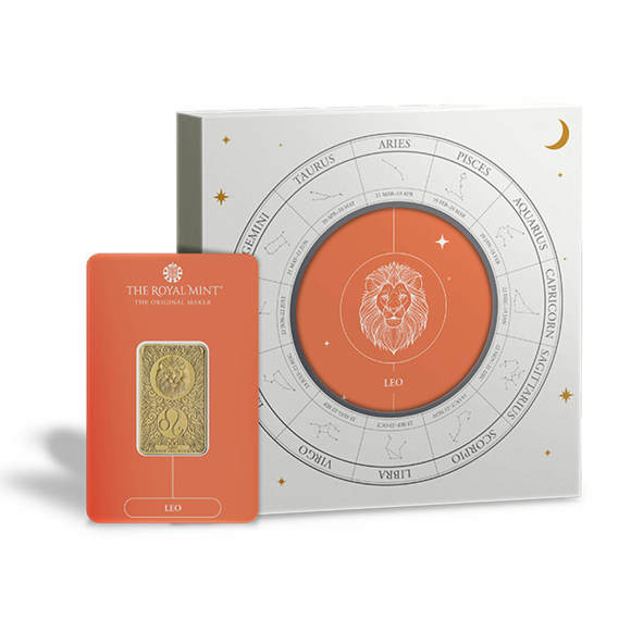 Zodiac Leo 5g Gold Bullion Minted Bar With Gift Box