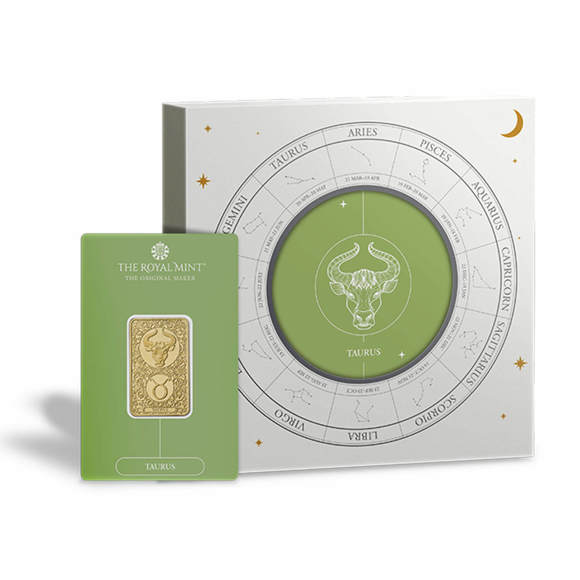 Zodiac Taurus 5g Gold Bullion Minted Bar With Gift Box