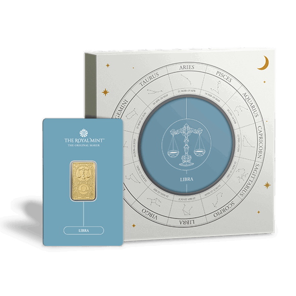 Zodiac Libra 5g Gold Bullion Minted Bar With Gift Box