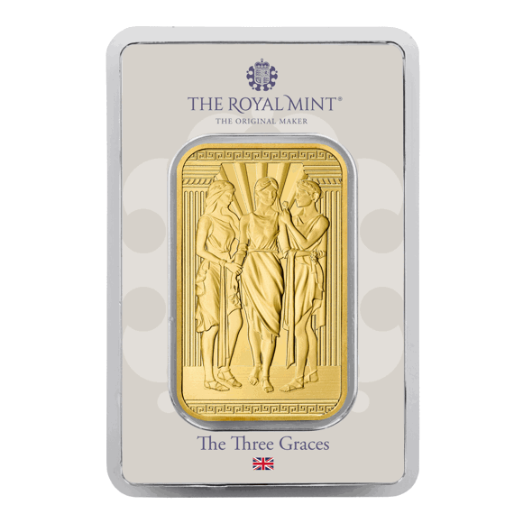 Three Graces 1oz Gold Bar Minted