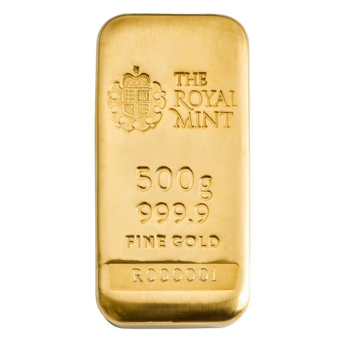 500g Gold Bullion Cast Bar