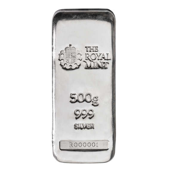 500g Silver Bullion Cast Bar