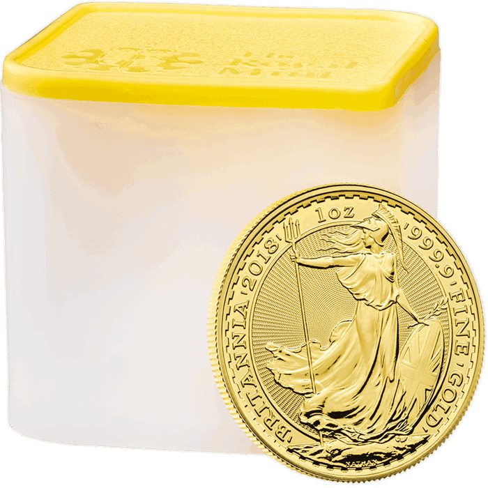 Britannia 2018 1 oz Gold Bullion Ten Coin Tube