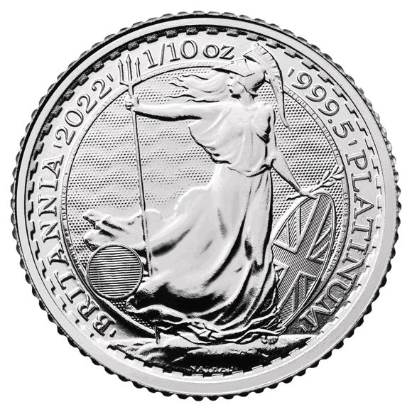 Britannia 2022 1/10 oz Platinum Bullion Twenty Five Coin Tube
