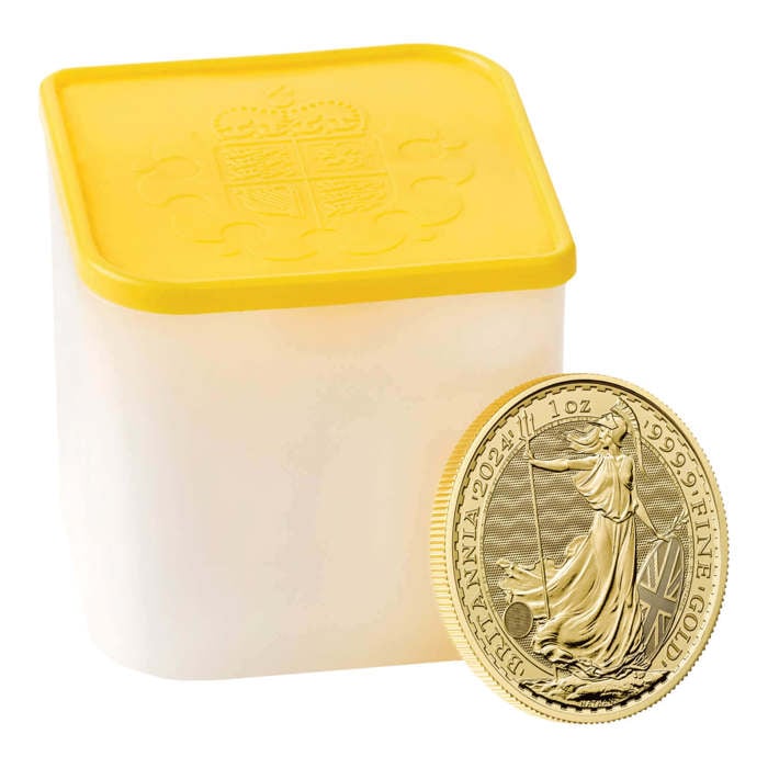 Britannia 2024 1oz Gold Bullion Ten Coin Tube
