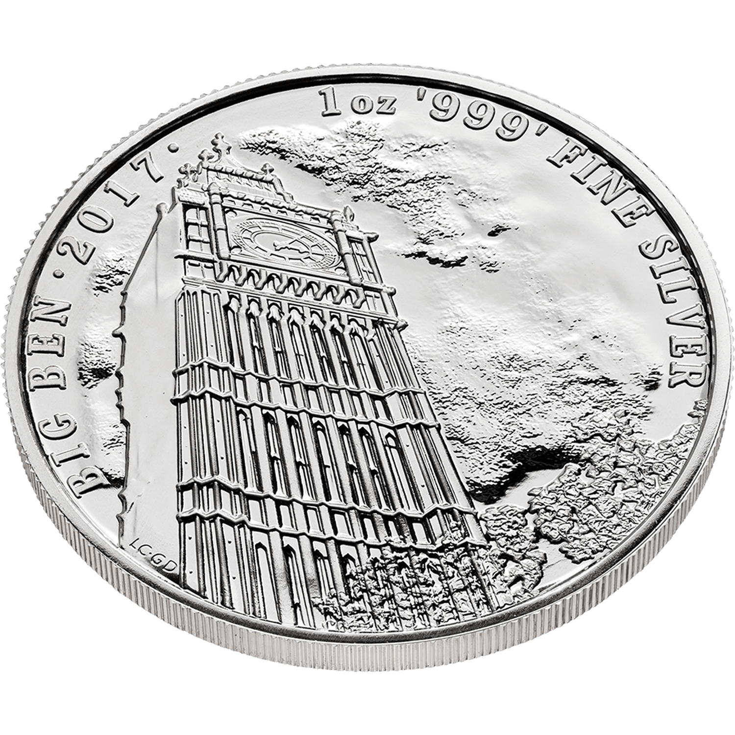Framed Big Ben Landmark of Britain 2017 1 oz .9999 silver coin 2 pound Brexit 