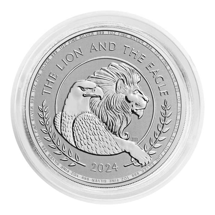 The British Lion and American Eagle 2024 1oz Silver Bullion Coin