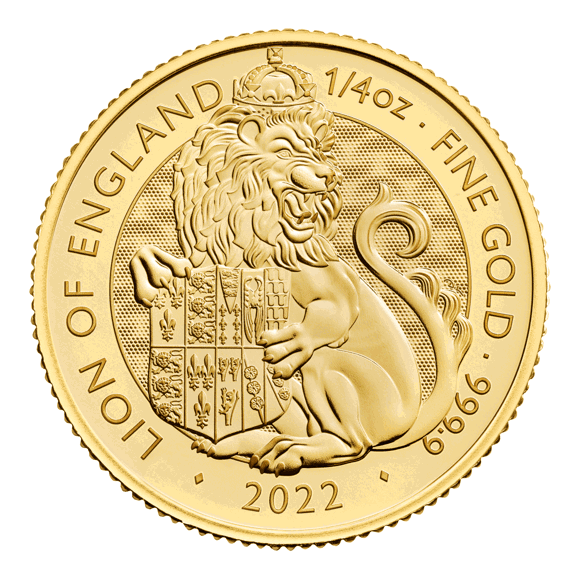 The Royal Tudor Beasts 2022 Lion of England 1/4oz Gold Bullion Coin