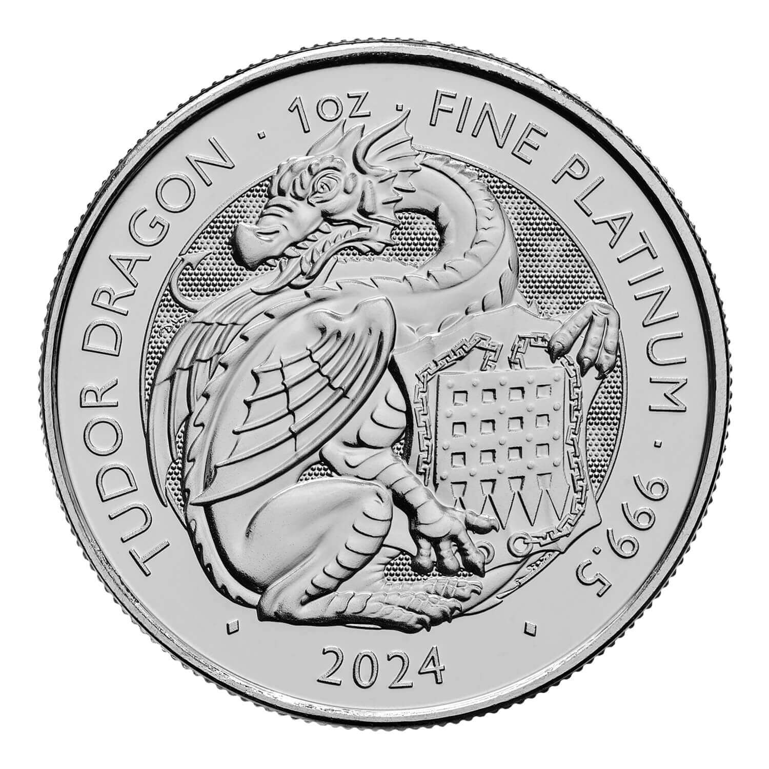 The Royal Tudor Beasts 2024 Tudor Dragon 1oz Platinum Bullion Coin