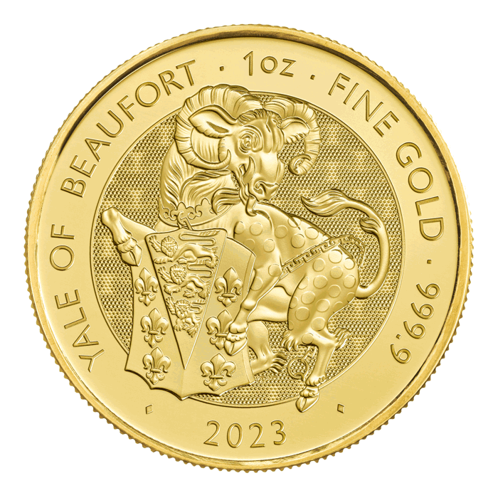 The Royal Tudor Beasts 2023 Yale of Beaufort 1oz Gold Bullion Coin