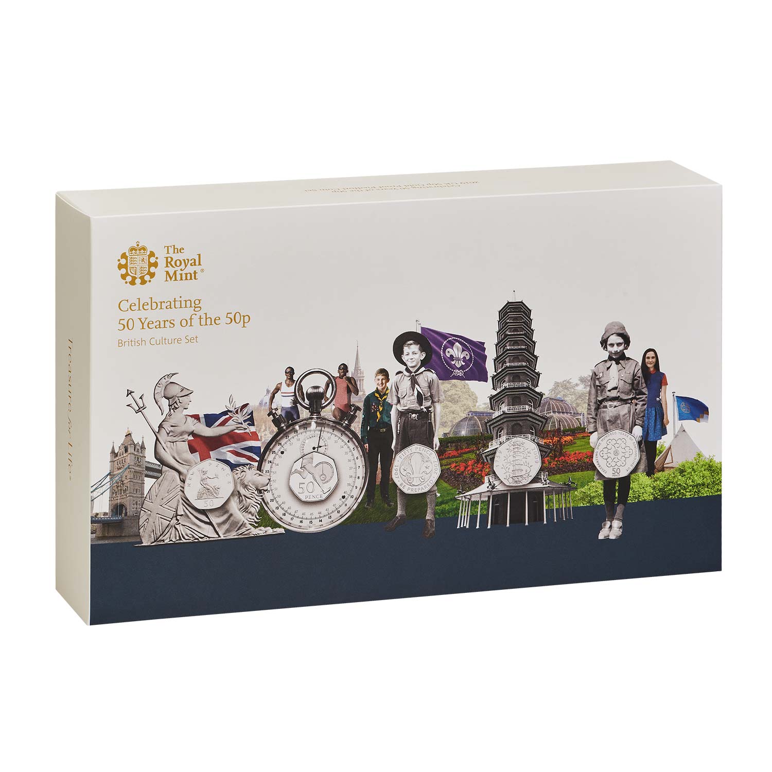 50 Years of the 50p Culture Gold Piedfort Proof Coin Set | Royal Mint