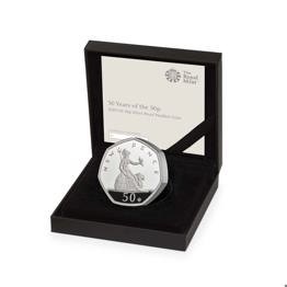 50 Years of the 50p 2019 UK 50p Silver Proof Piedfort Coin
