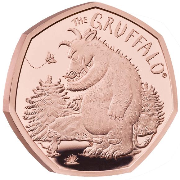 The Gruffalo and Mouse 2019 UK 50p Gold Proof Coin