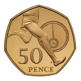 2004 Roger Bannister UK 50 Pence Gold Coin