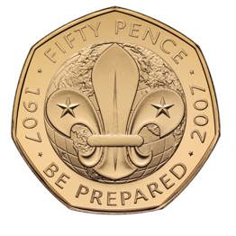 2007 Scout UK 50 Pence Gold Coin