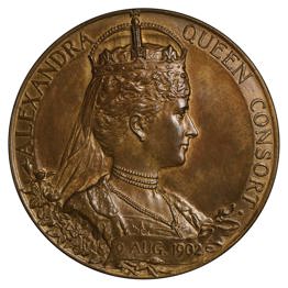 1902 Edward VII, large bronze coronation medal