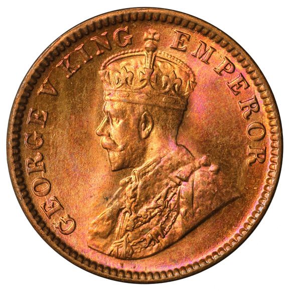 British India, George V, 1/4 Anna Copper