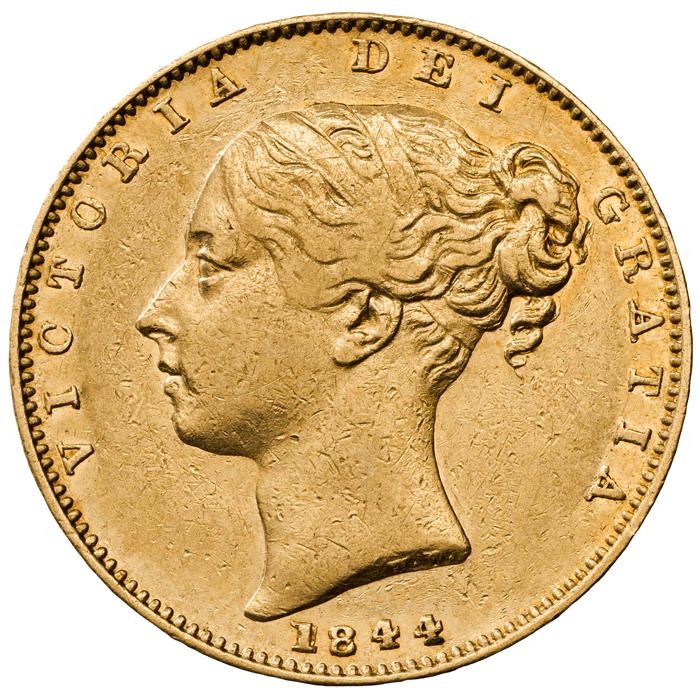 1844 Queen Victoria Young Head Sovereign