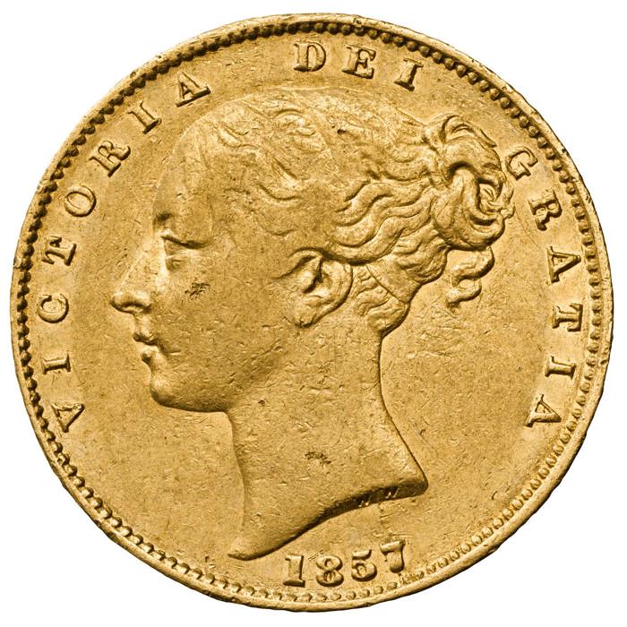 1857 Queen Victoria Young Head Sovereign