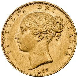 1847 Queen Victoria Young Head Sovereign