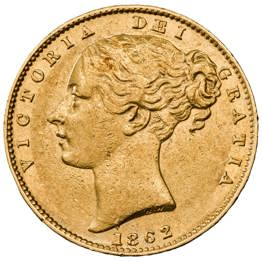 1862 Queen Victoria Young Head Sovereign