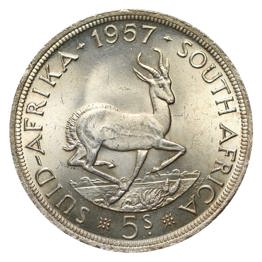 South Africa, Elizabeth II, Silver 5 Shillings