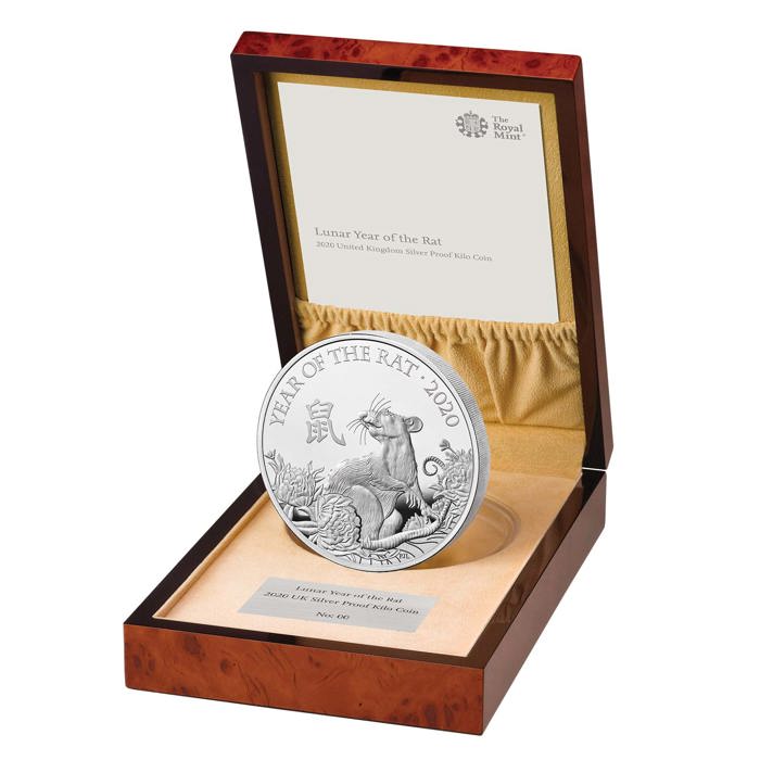 Lunar Year of the Rat 2020 United Kingdom Silver Proof Kilo Coin