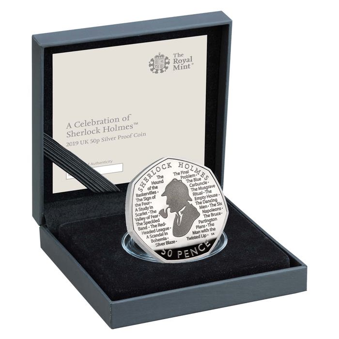 Sherlock Holmes 2019 UK 50p Silver Proof Coin