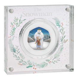 50p Coins 54 snowman acrylic block