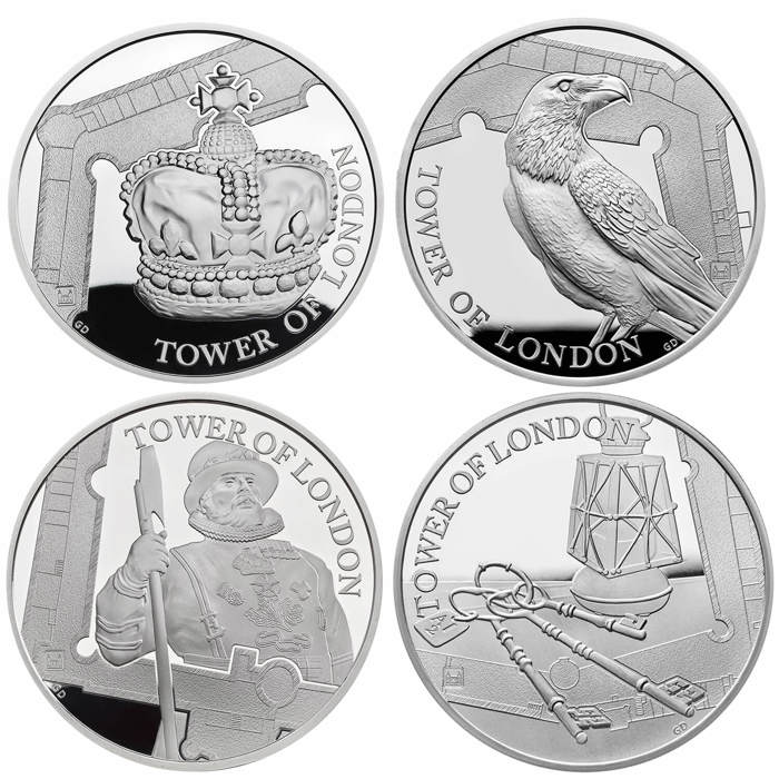 The Tower of London £5 Silver Proof 4-Coin Series