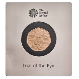 50p Coins 30 paddington at the station 2018 united kingdom 50p gold proof coin reverse trial of the pyx puk18psg