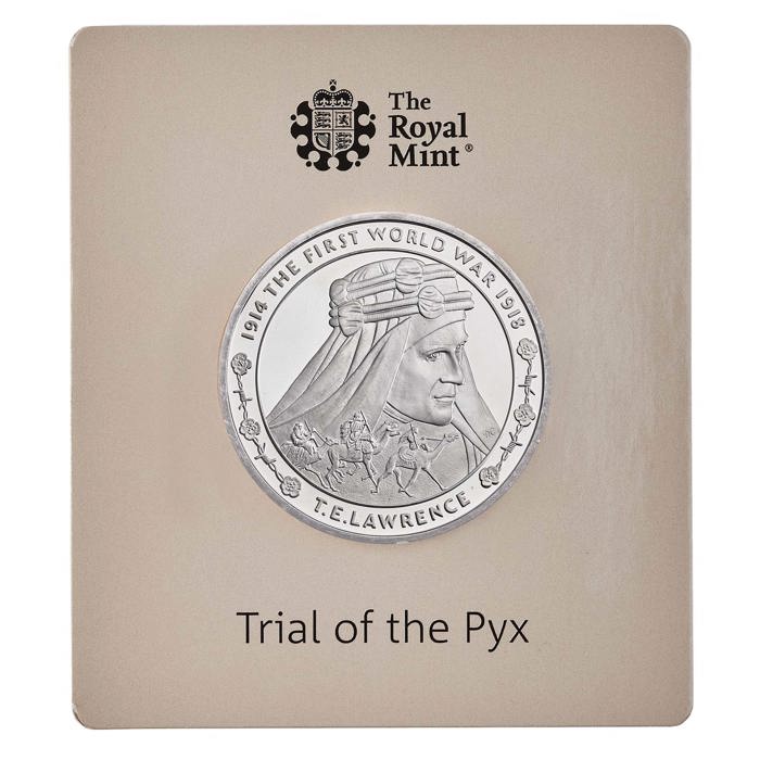 Trial of the Pyx - First World War Centenary 2018 UK TE Lawrence £5 Silver Proof Coin