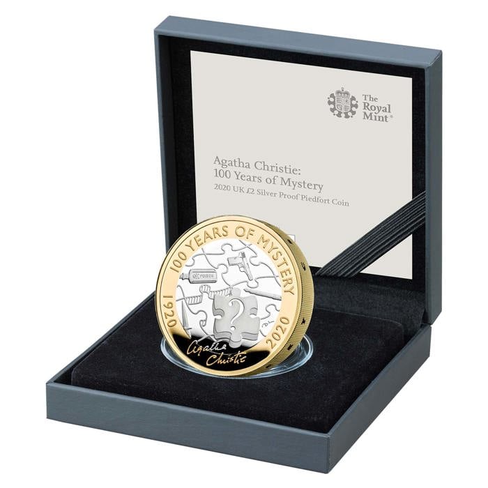 Agatha Christie: 100 Years of Mystery 2020 UK £2 Silver Proof Piedfort Coin