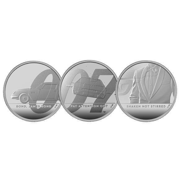 James Bond 2020 UK Two-Ounce Silver Proof Coin – 3 Coin Series