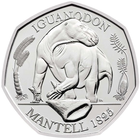 Brilliant Uncirculated Iguanodon 2020 UK 50p coin