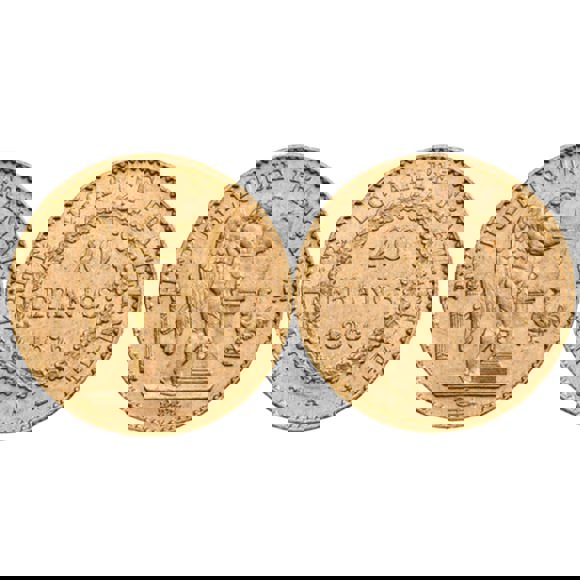 1871-1940 Gold Angel France, 20 Francs OR, Third Republic VF