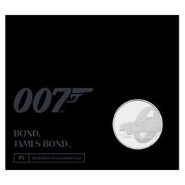 James Bond Coins 20 Bond, James Bond 2020 UK £5 Brilliant Uncirculated Coin