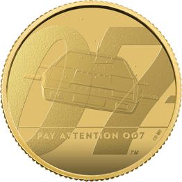 James Bond Coins 19 Pay Attention 007 2020 UK Quarter-Ounce Gold Proof Coin