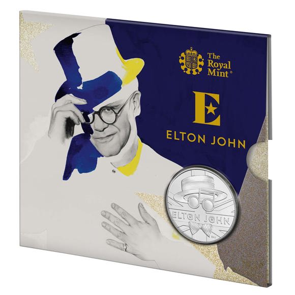 Elton John 2020 UK £5 Brilliant Uncirculated Coin - Illustration