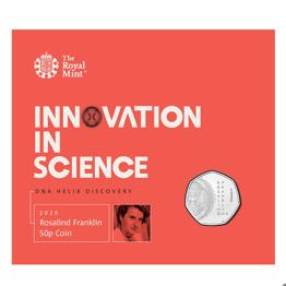 50p Coins 41 rosalind franklin 2020 uk 50p brilliant uncirculated coin in packaging front uk20rfbu