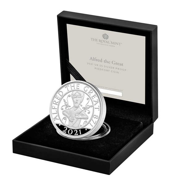 Alfred the Great 2021 UK £5 Silver Proof Piedfort Coin