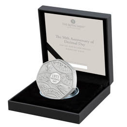 The 50th Anniversary of Decimal Day 2021 UK 50p Silver Proof Piedfort Coin