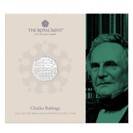 Charles Babbage 2021 UK 50p Brilliant Uncirculated Coin