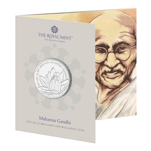Mahatma Gandhi 2021 UK £5 Brilliant Uncirculated Coin
