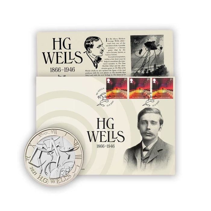H.G. Wells Brilliant Uncirculated Coin Cover 