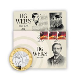 H.G. Wells Silver Proof Coin Cover 
