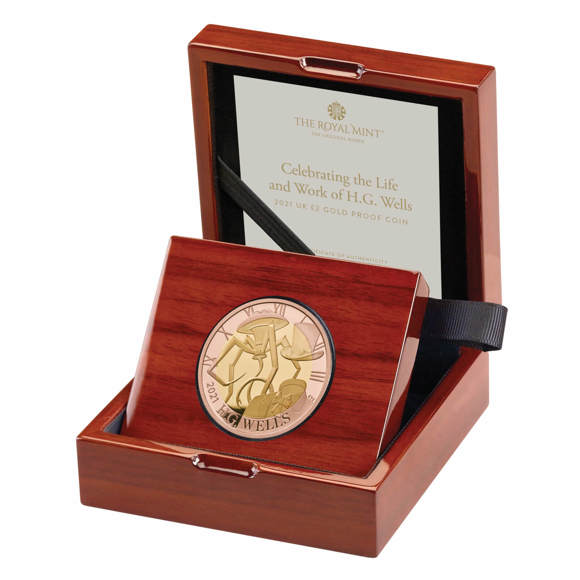 Celebrating the Life and Work of H.G. Wells 2021 UK £2 Gold Proof Coin